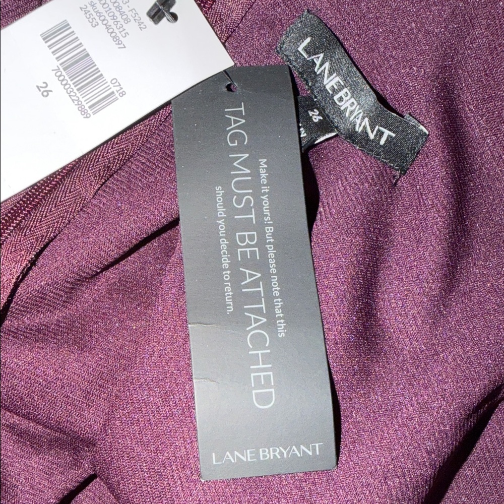 NWT Lane Bryant Lace-Up Corset V-Neck Midi Scuba Dress 3/4 Sleeve Semi-Formal - Picture 8 of 13